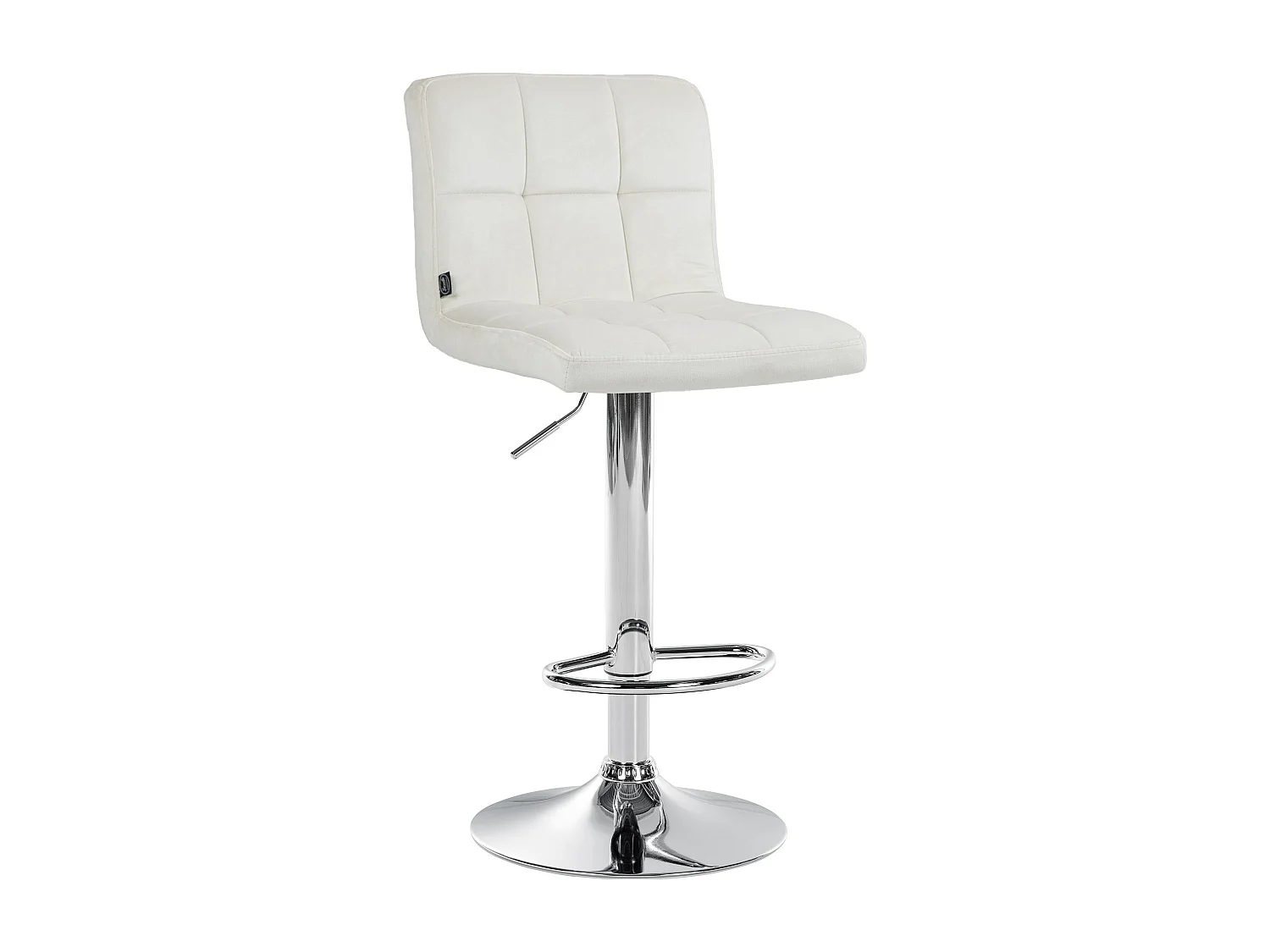 Tabouret de bar - Velours & Chrome - Crème - Peru