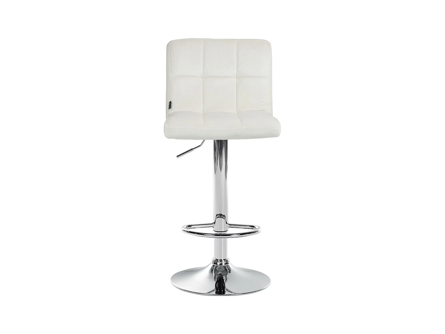 Tabouret de bar - Velours & Chrome - Crème - Peru