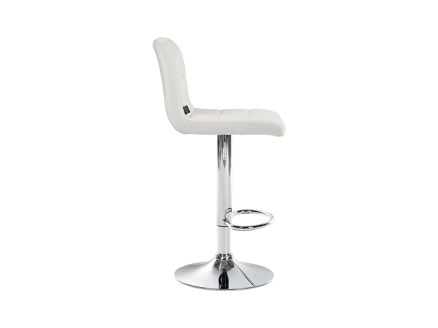 Tabouret de bar - Velours & Chrome - Crème - Peru