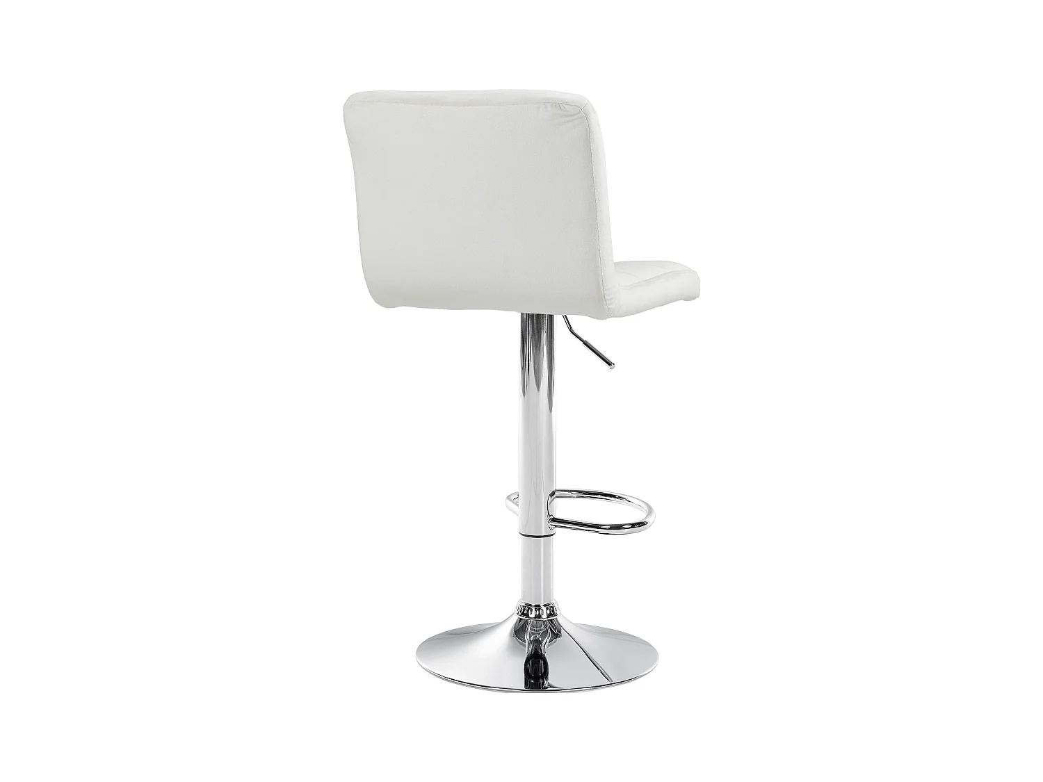 Tabouret de bar - Velours & Chrome - Crème - Peru