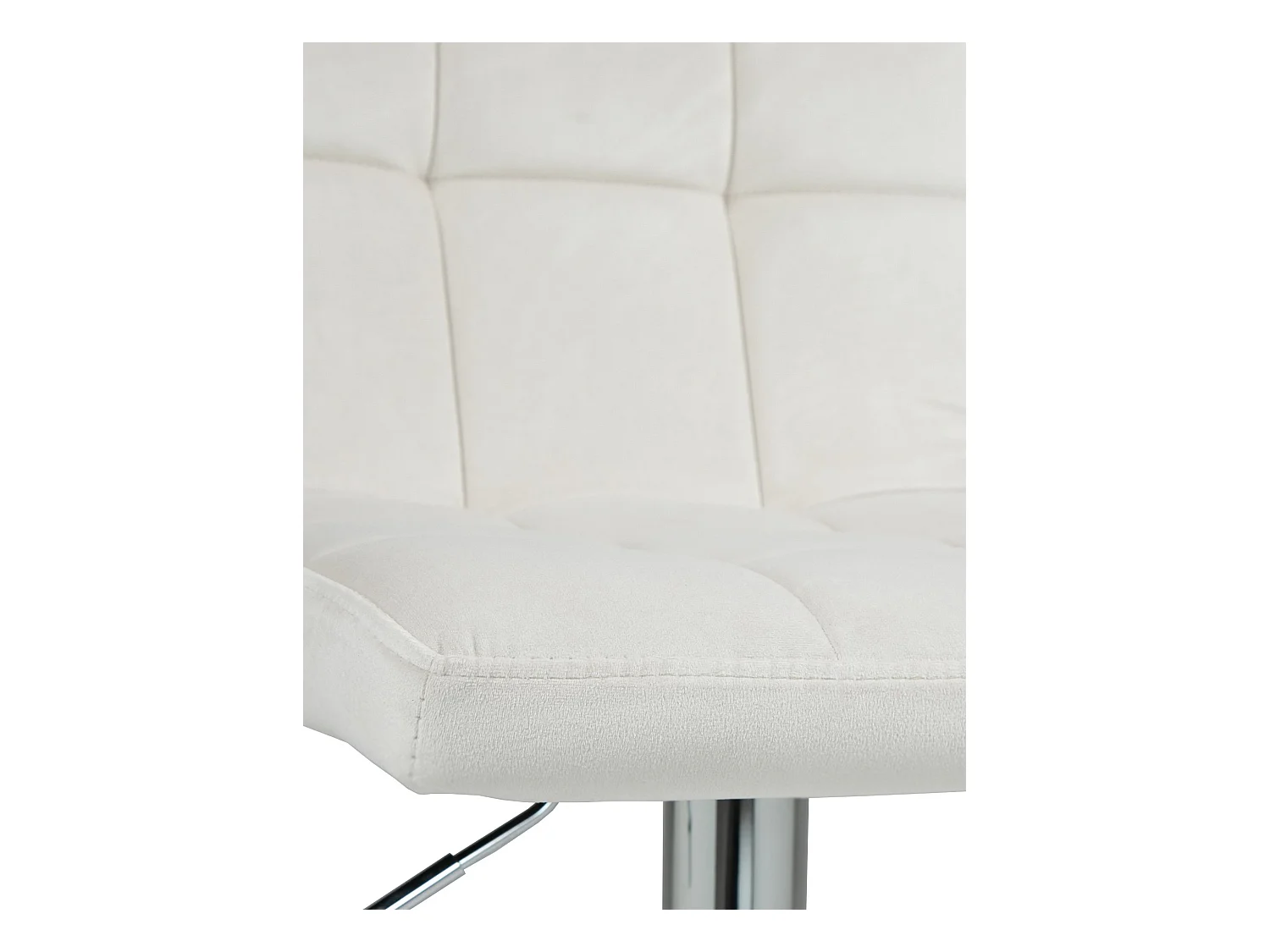 Tabouret de bar - Velours & Chrome - Crème - Peru