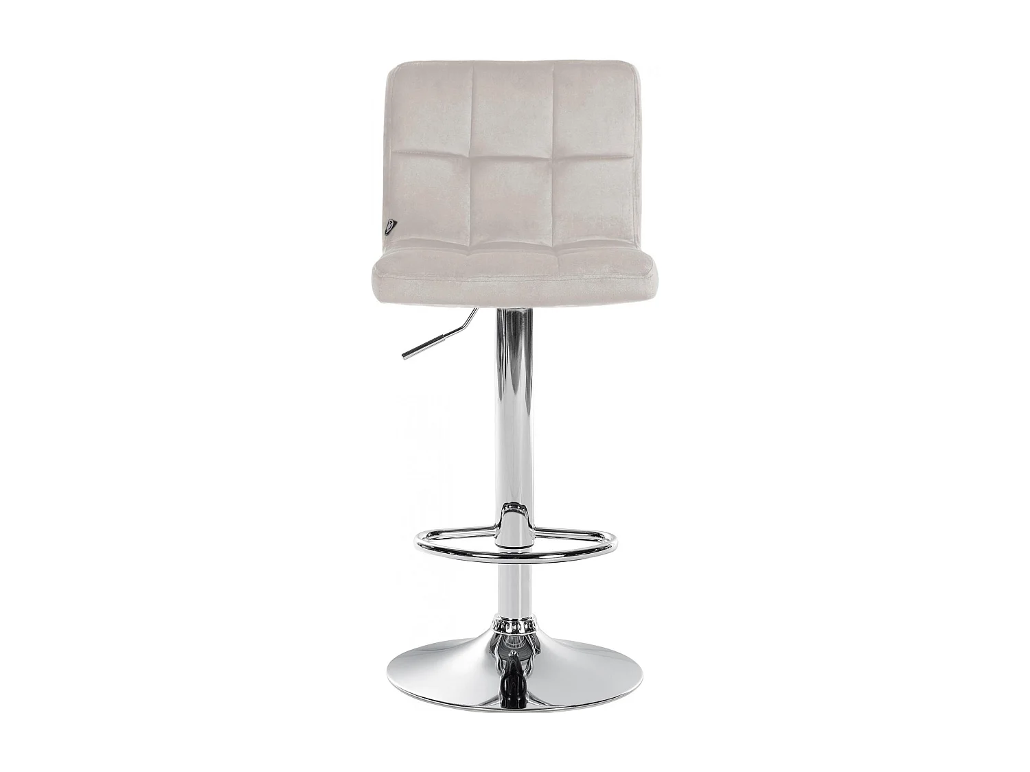 Tabouret de bar - Velours & Chrome - Crème - Peru