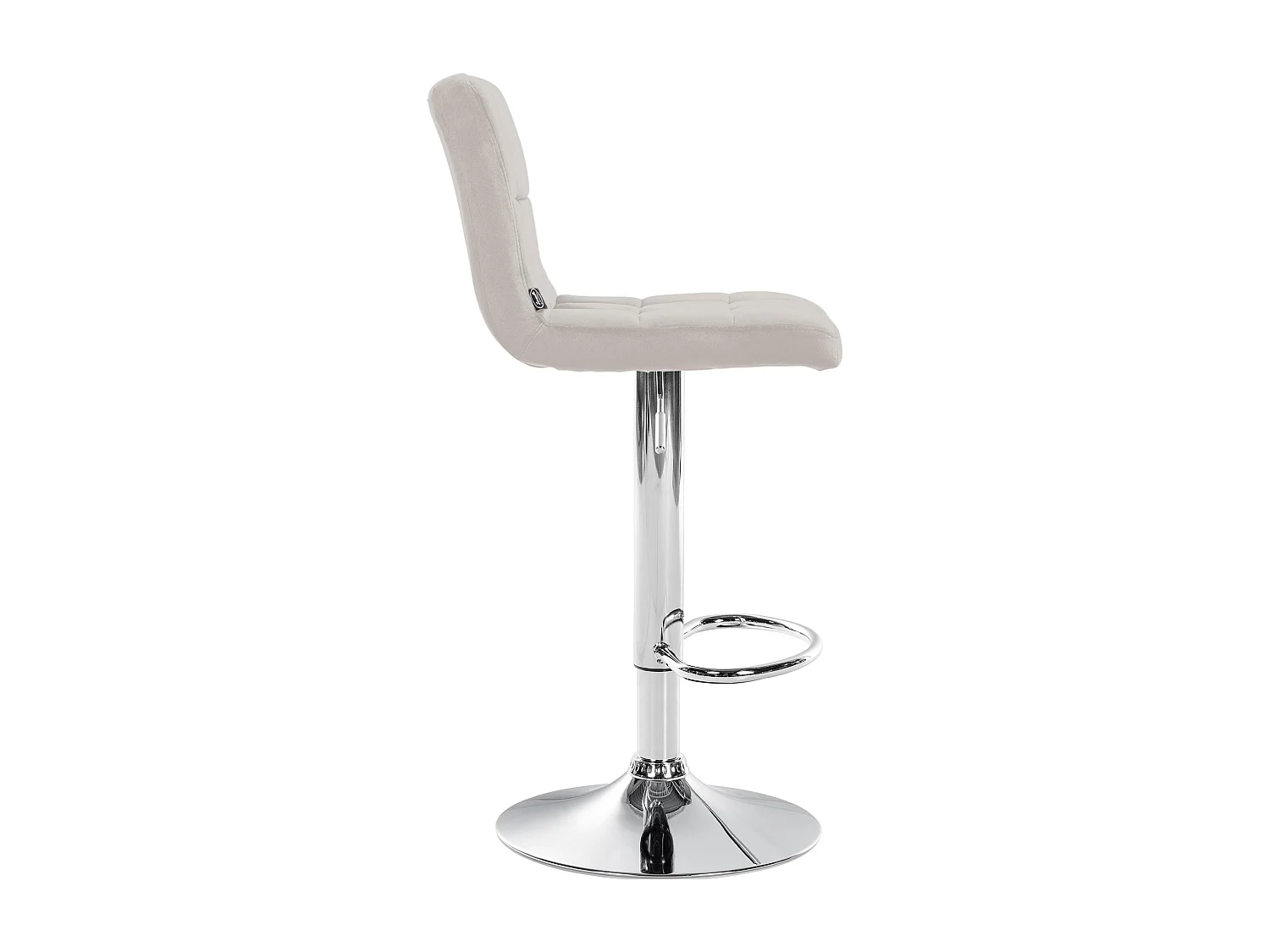 Tabouret de bar - Velours & Chrome - Crème - Peru
