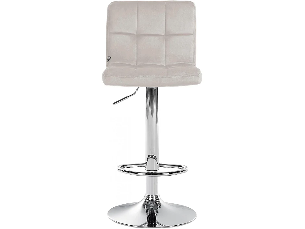 Tabouret de bar - Velours & Chrome - Crème - Peru