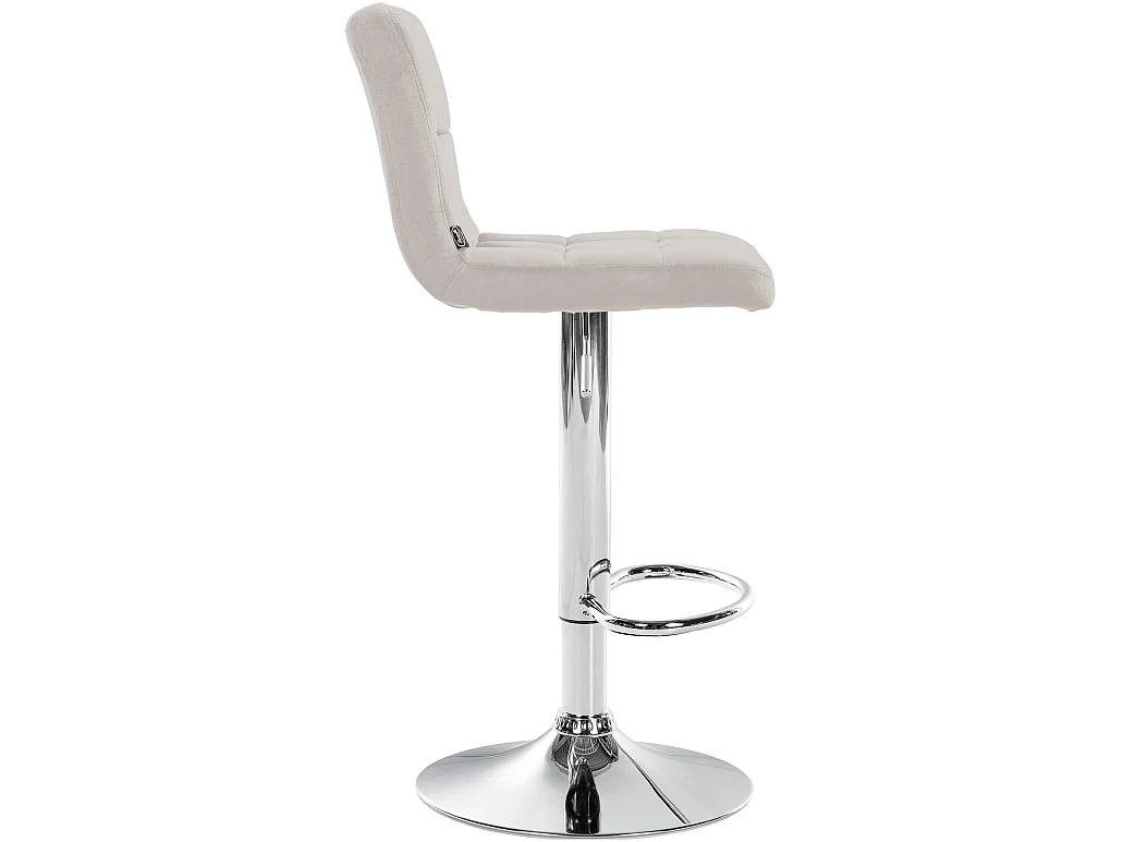 Tabouret de bar - Velours & Chrome - Crème - Peru