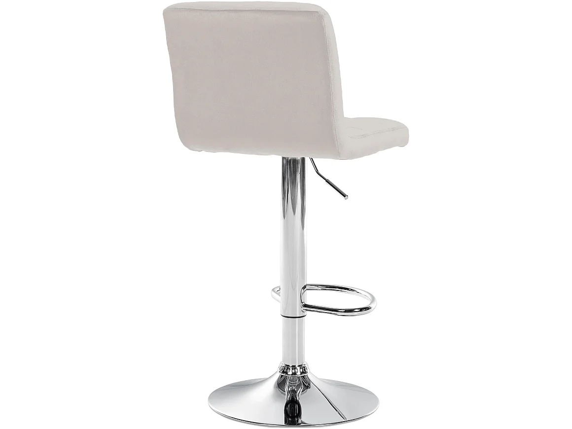 Tabouret de bar - Velours & Chrome - Crème - Peru