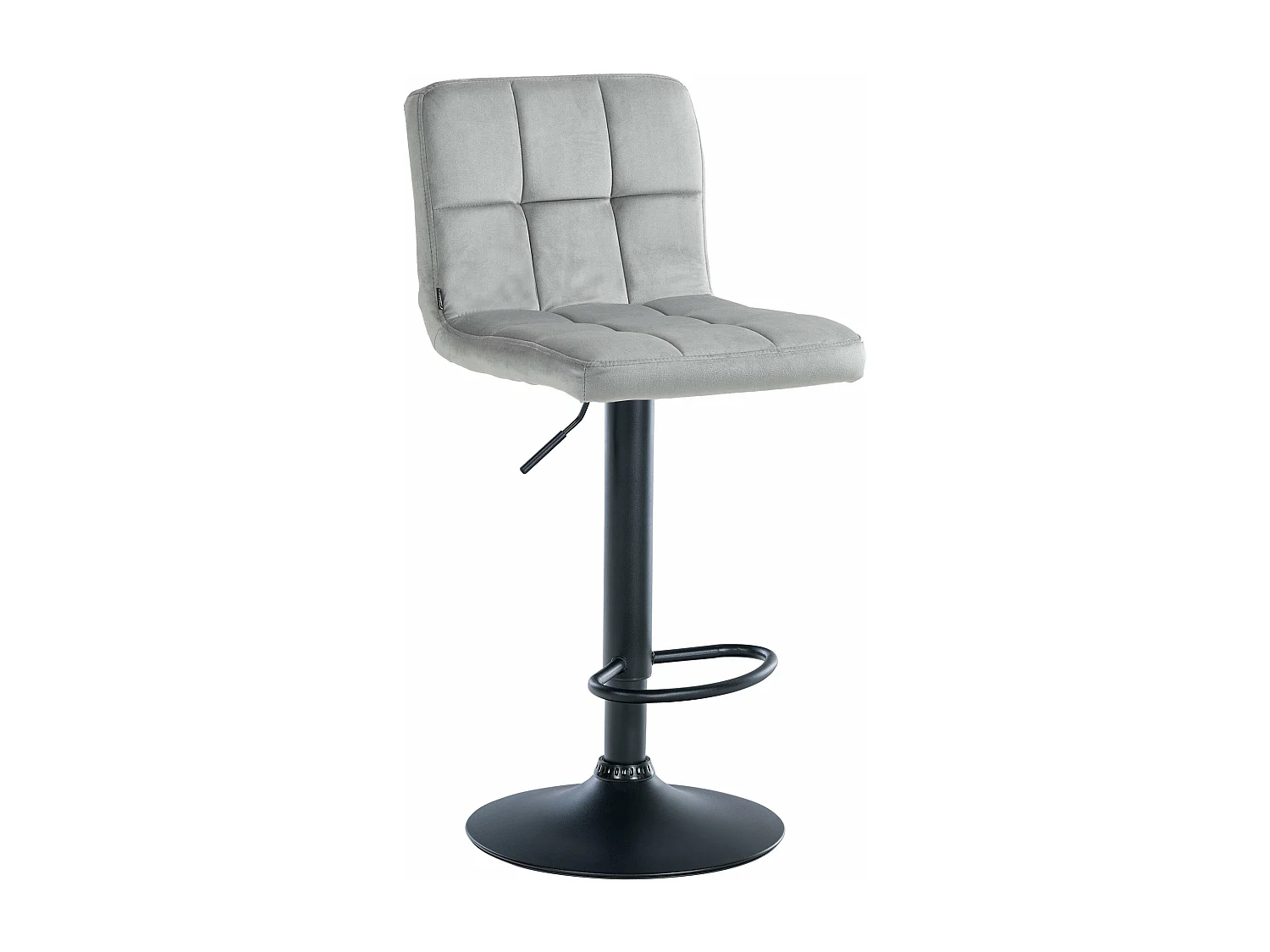 Tabouret de bar - Velours & Noir - Gris - Peru