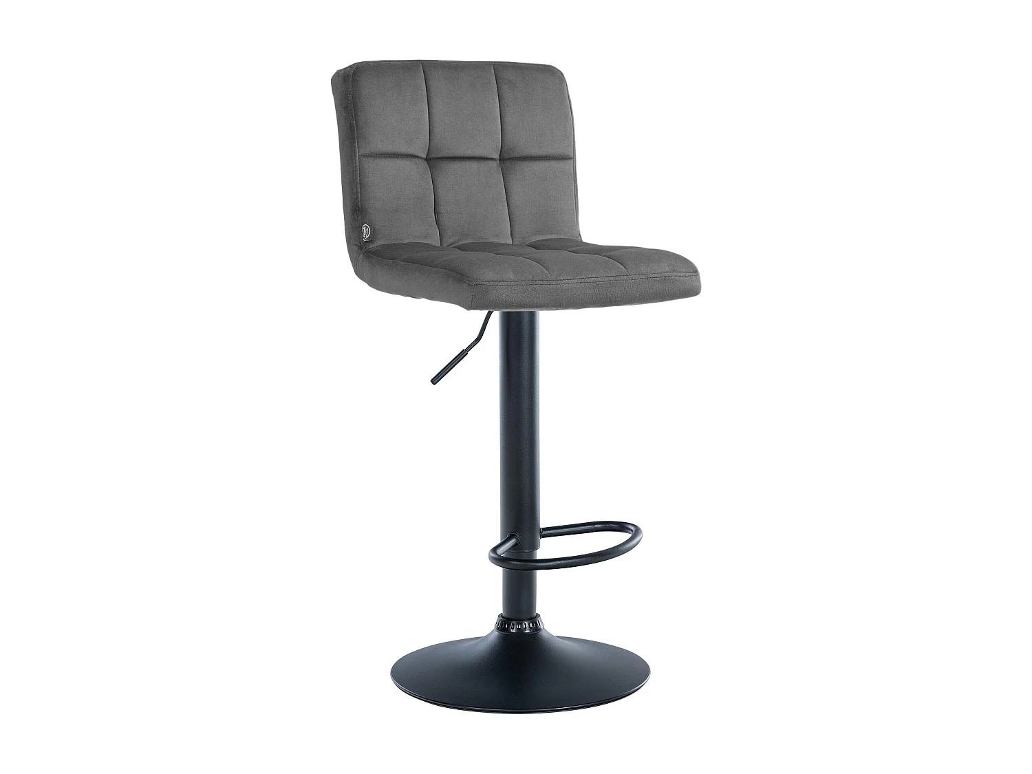Tabouret de bar - Velours & Noir - Gris - Peru