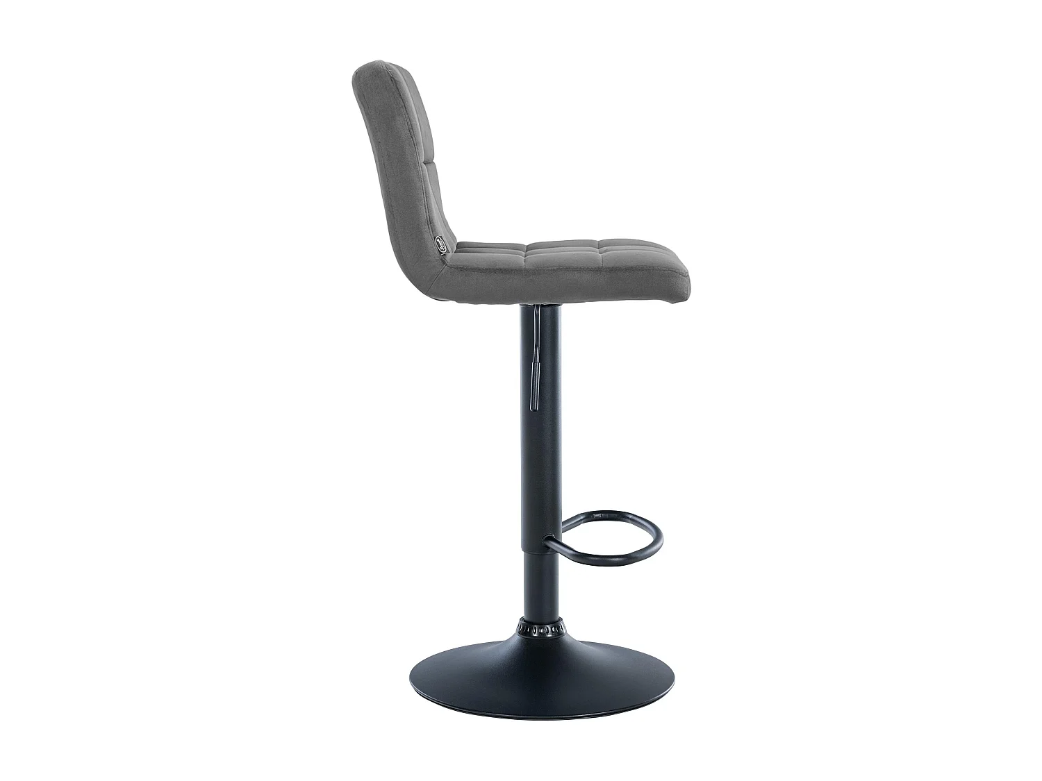 Tabouret de bar - Velours & Noir - Gris - Peru