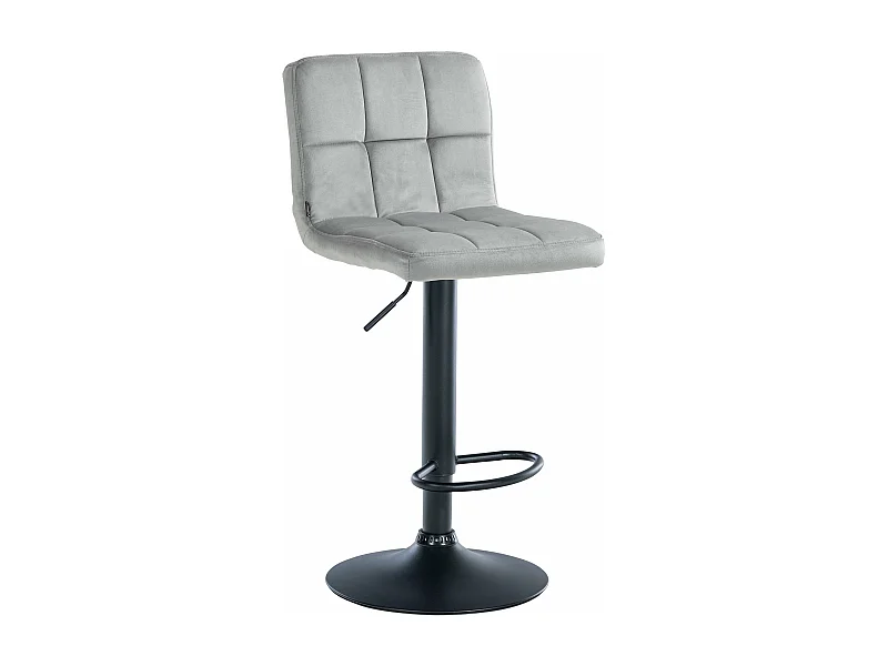 Tabouret de bar - Velours & Noir - Gris - Peru
