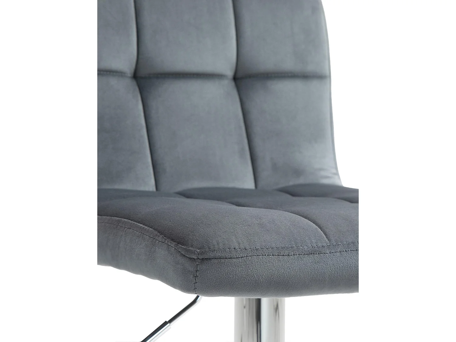 Tabouret de bar - Velours & Chrome - Gris foncé - Peru