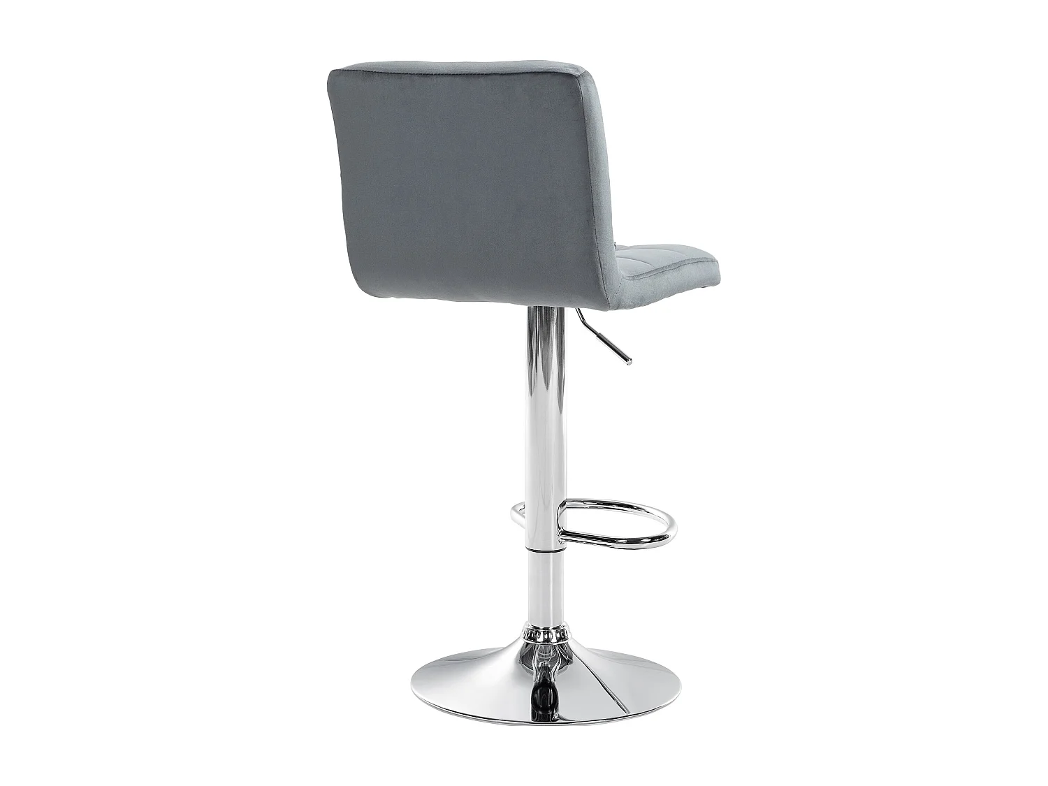 Tabouret de bar - Velours & Chrome - Gris foncé - Peru