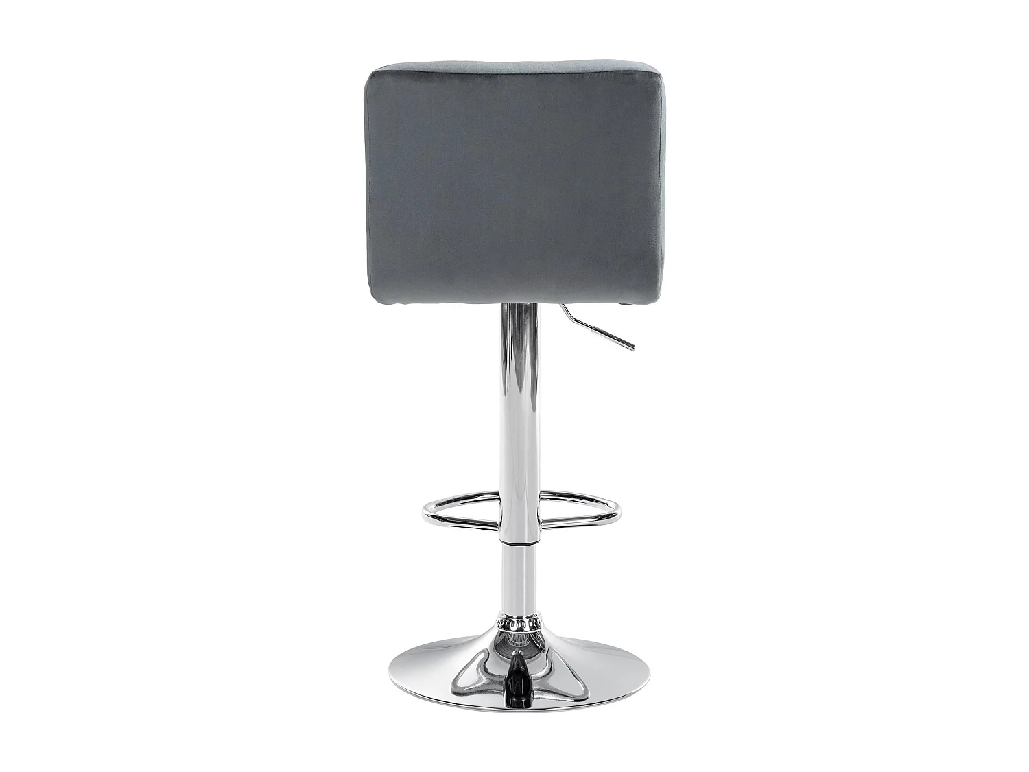 Tabouret de bar - Velours & Chrome - Gris foncé - Peru