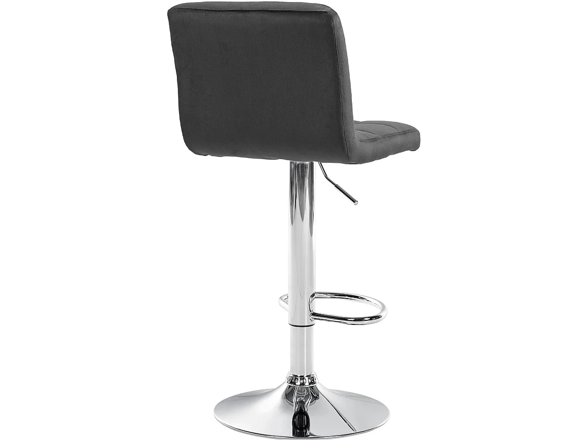Tabouret de bar - Velours & Chrome - Gris foncé - Peru