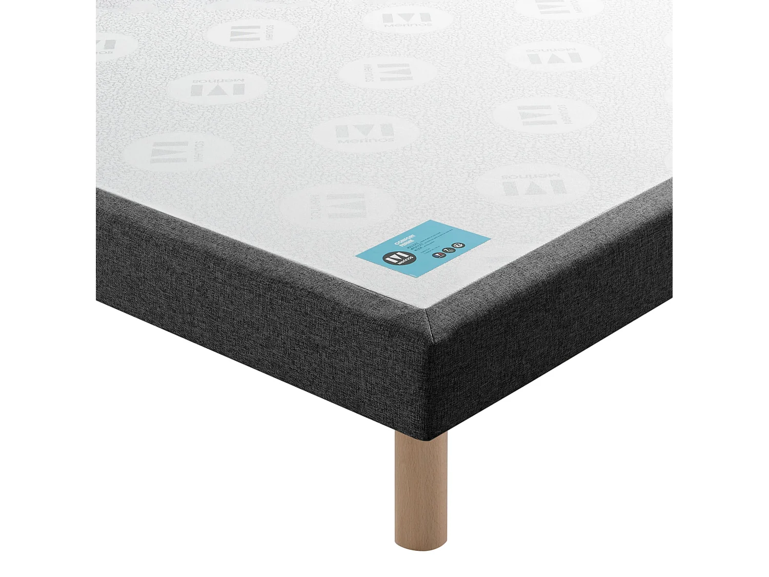 Sommier Merinos PENCIL CONFORT FERME 2 140x190 Gris Anthracite Chiné