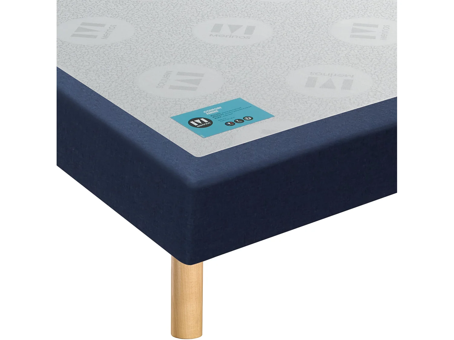 Sommier Merinos PENCIL CONFORT FERME 2 90x190 Bleu Nuit Chiné