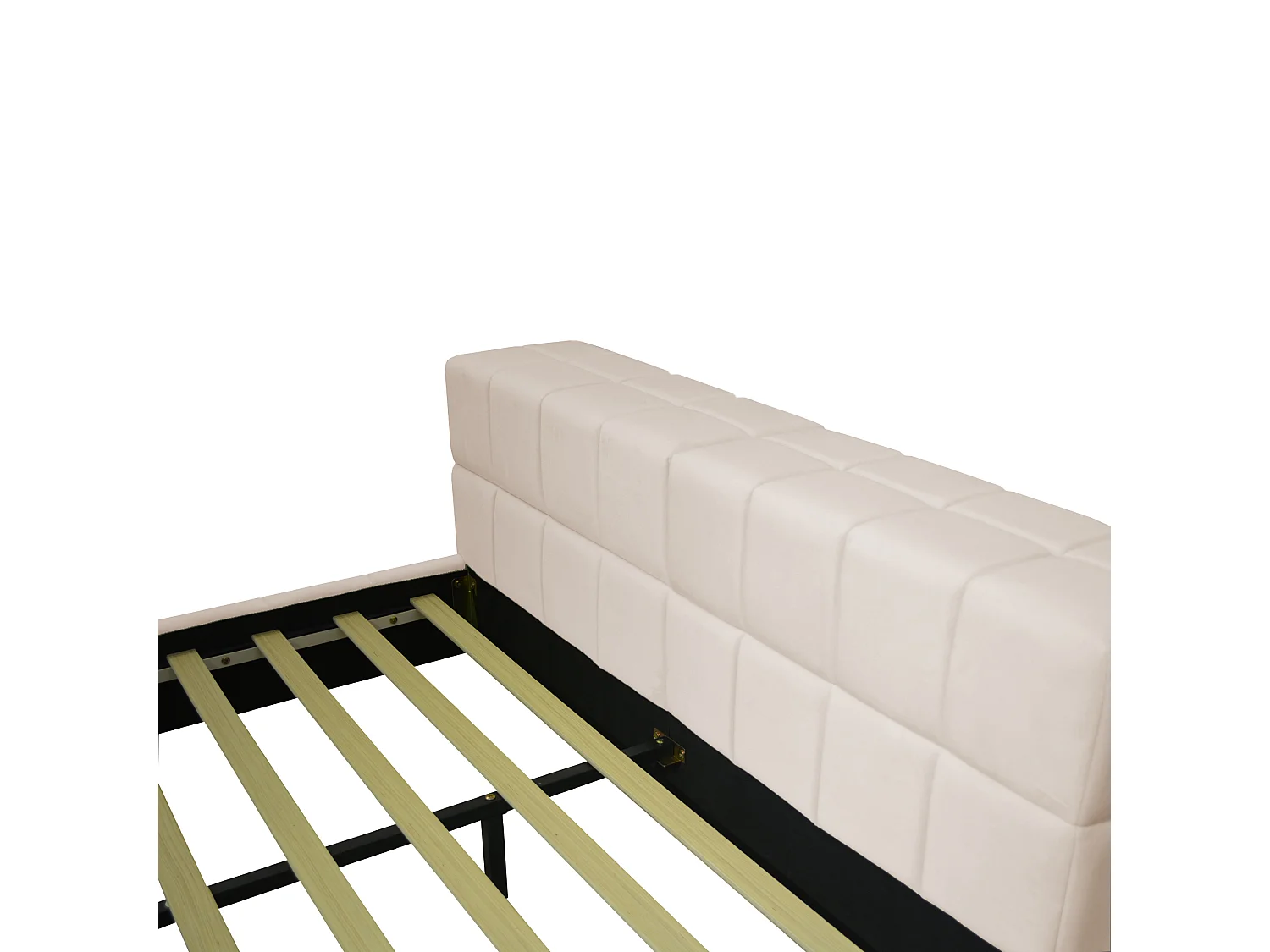 <p><b>Gecapitonneerd bed 140x200cm - hoofdbord met opbergruimte - Beige</b></p>