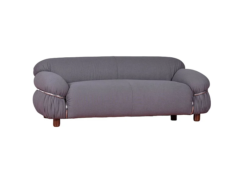 Zweisitzer-Sofa, gepolstert mit Sherpa-Stoff - Olympia - Grau