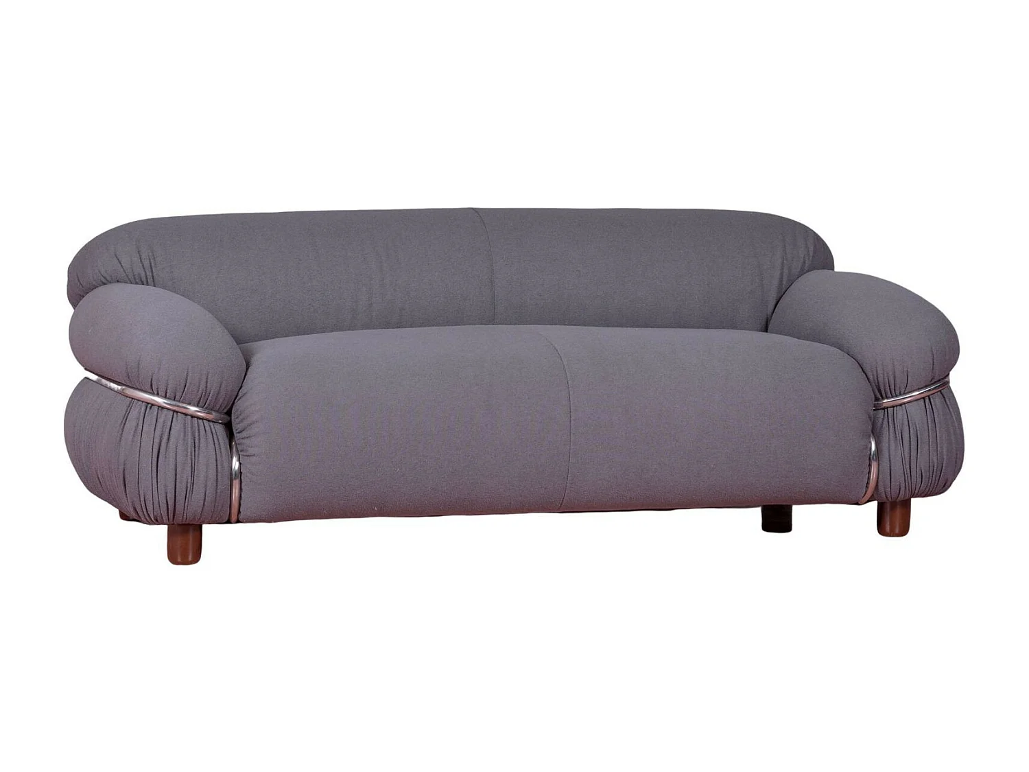 Zweisitzer-Sofa, gepolstert mit Sherpa-Stoff - Olympia - Grau