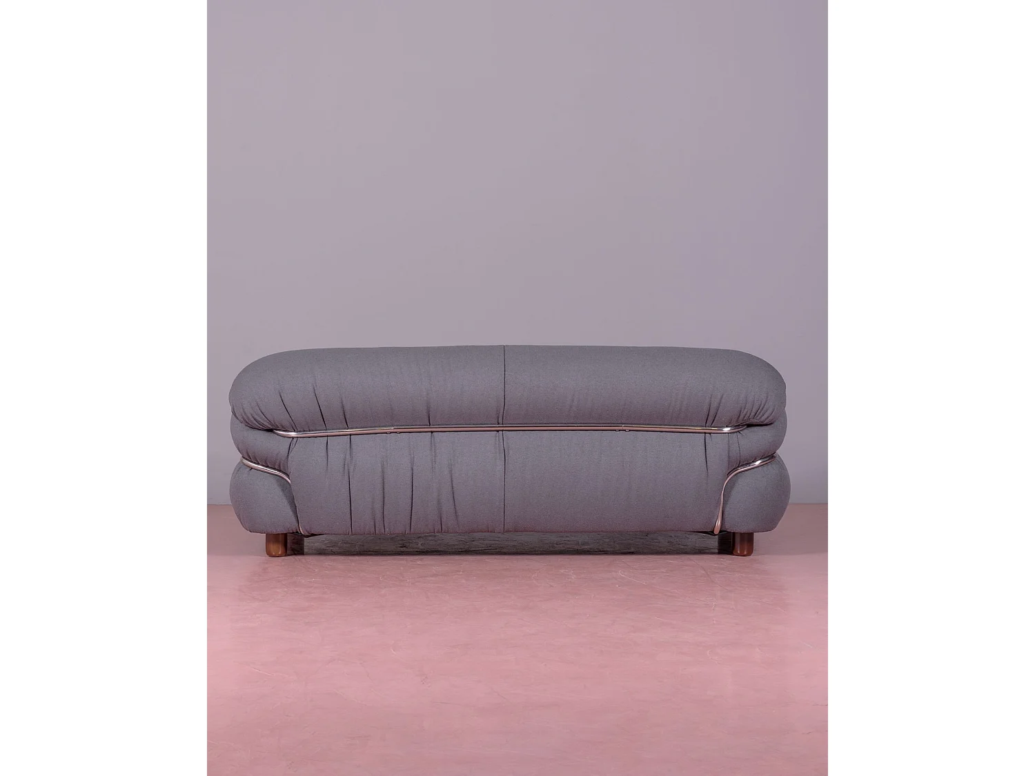 Zweisitzer-Sofa, gepolstert mit Sherpa-Stoff - Olympia - Grau