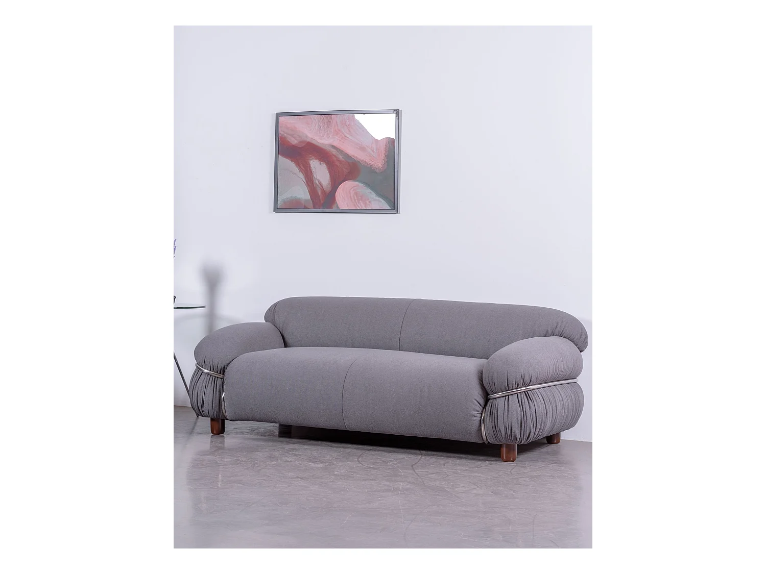 Canapé deux places en tissu Sherpa - Olympia - Gris