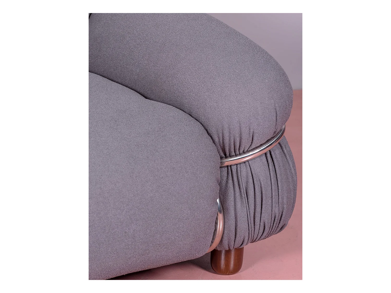 Canapé deux places en tissu Sherpa - Olympia - Gris