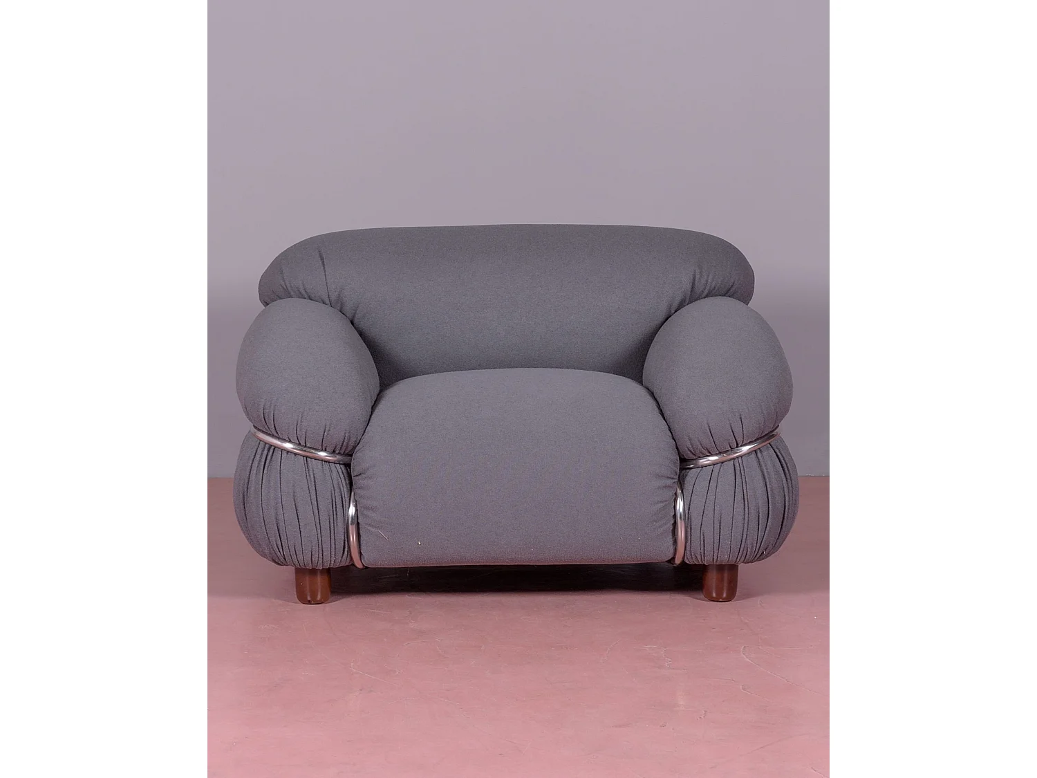 Eenzitsbank bekleed met Sherpa stof - Olympia - Grijs