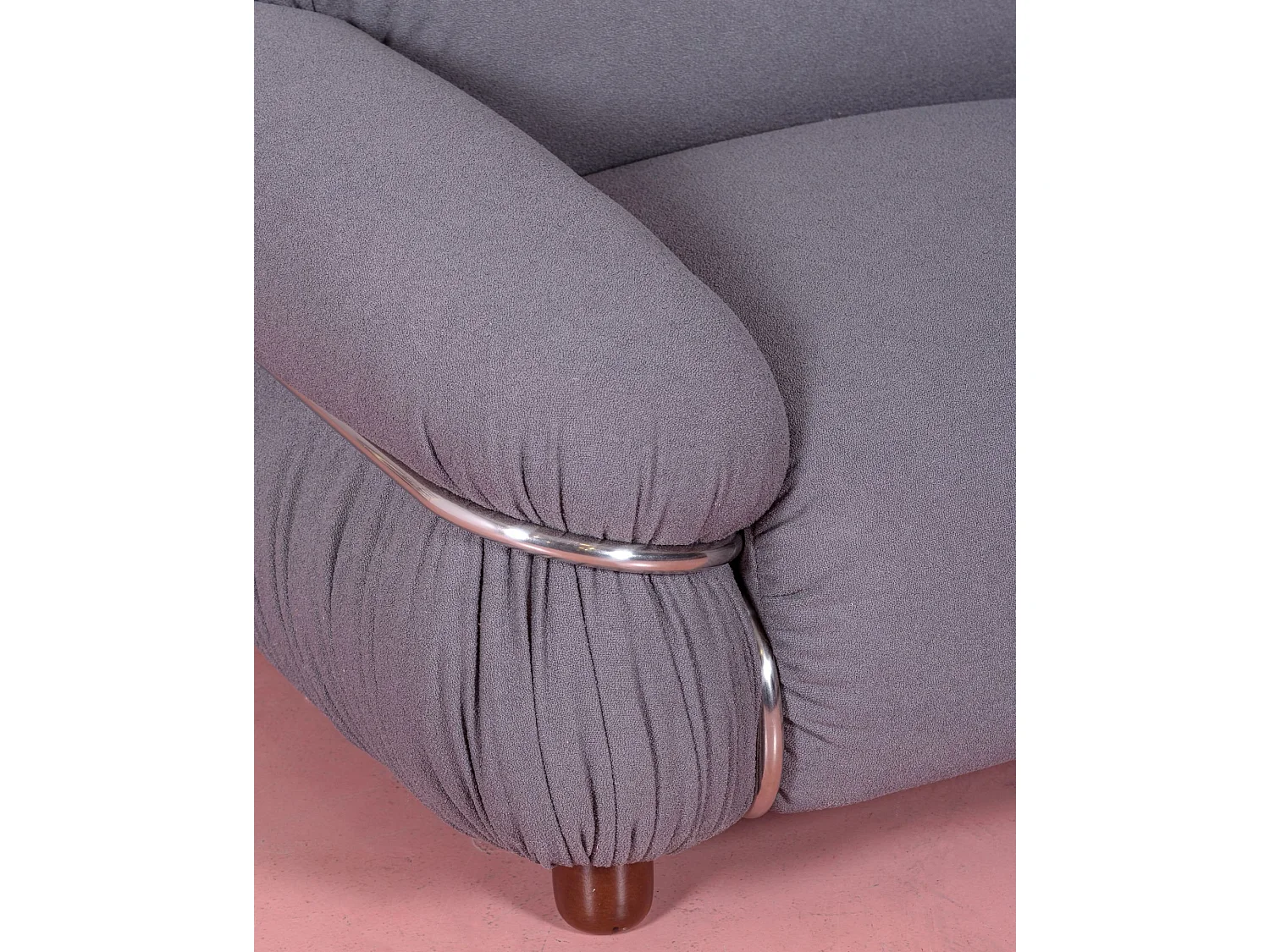 Eenzitsbank bekleed met Sherpa stof - Olympia - Grijs