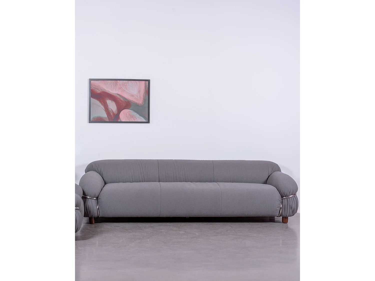 Canapé trois places en tissu Sherpa - Olympia - Gris