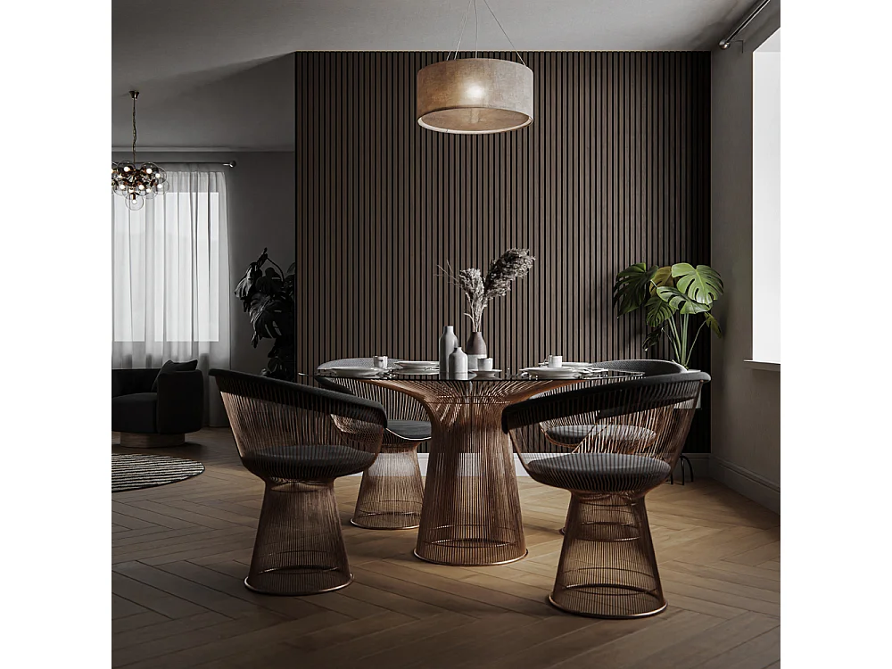 Lot de 2 Panneaux Tasseaux Bois - Noyer Feutre Noir - 3 m², 2500 x 600 mm, Mon Marché Déco