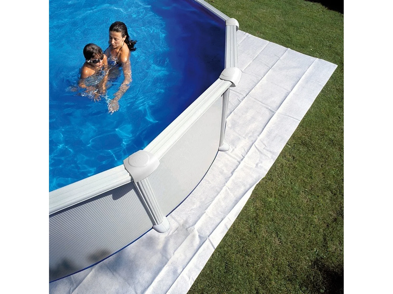 Manta Protectora Gre 400x400 cm 110 g/m2 para Piscinas Redondas de ø 350, 360 y 400 cm | Poliéster Color Blanco