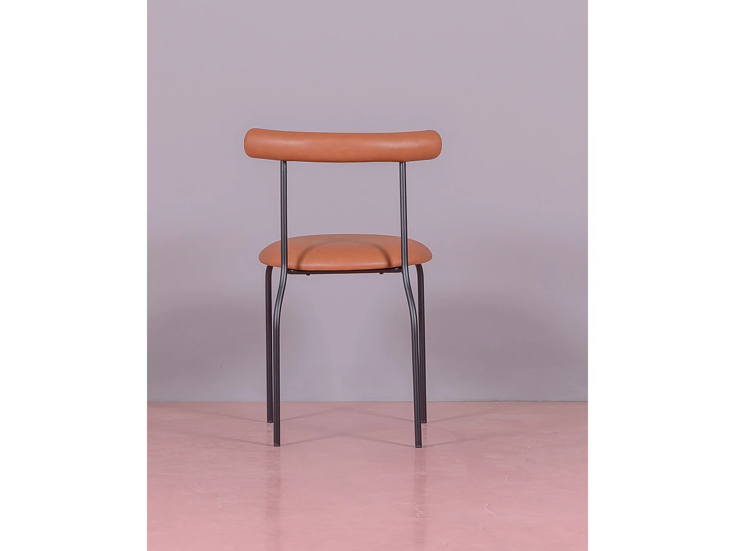 Esszimmerstuhl im Industriestil, gepolstert mit Kunstleder - Elbow - Braun