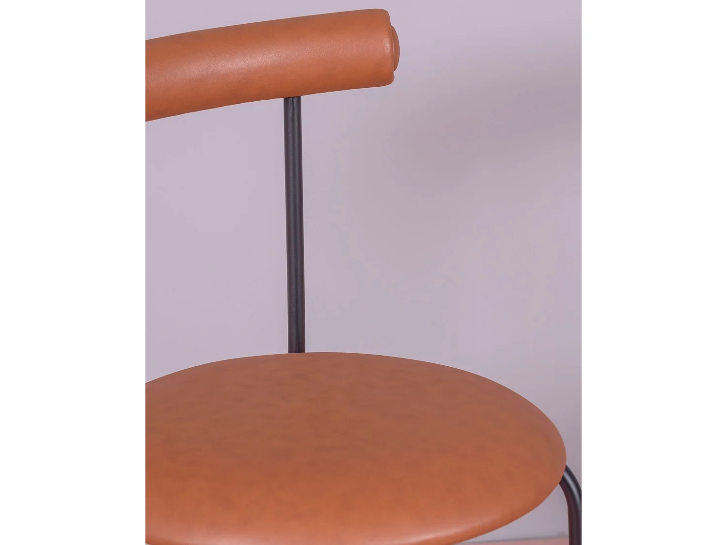 Chaise de salle à manger de style industriel recouverte de similicuir - Elbow - Brun