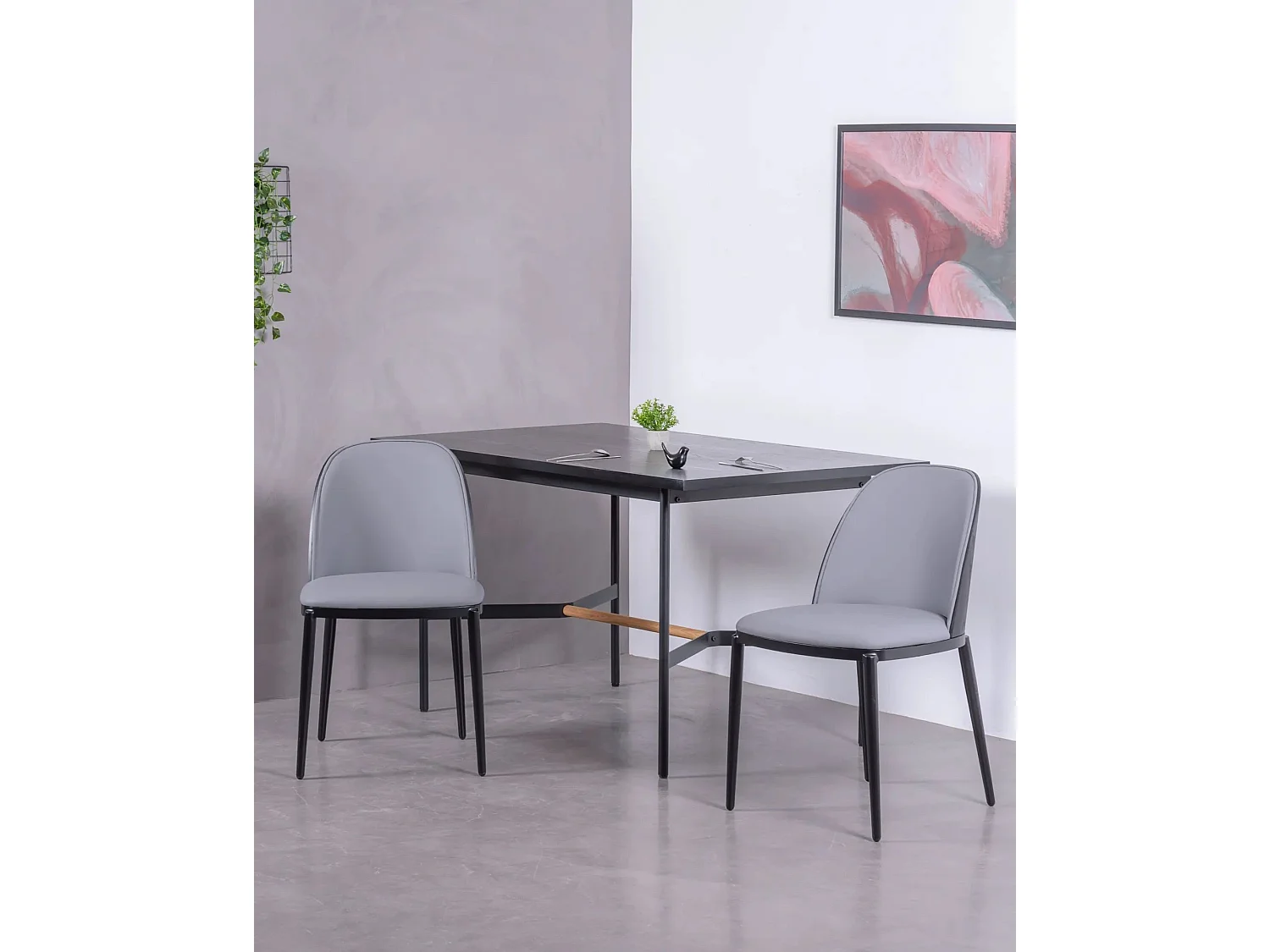 Gestoffeerde design eetkamerstoel - Cottage - Grijs