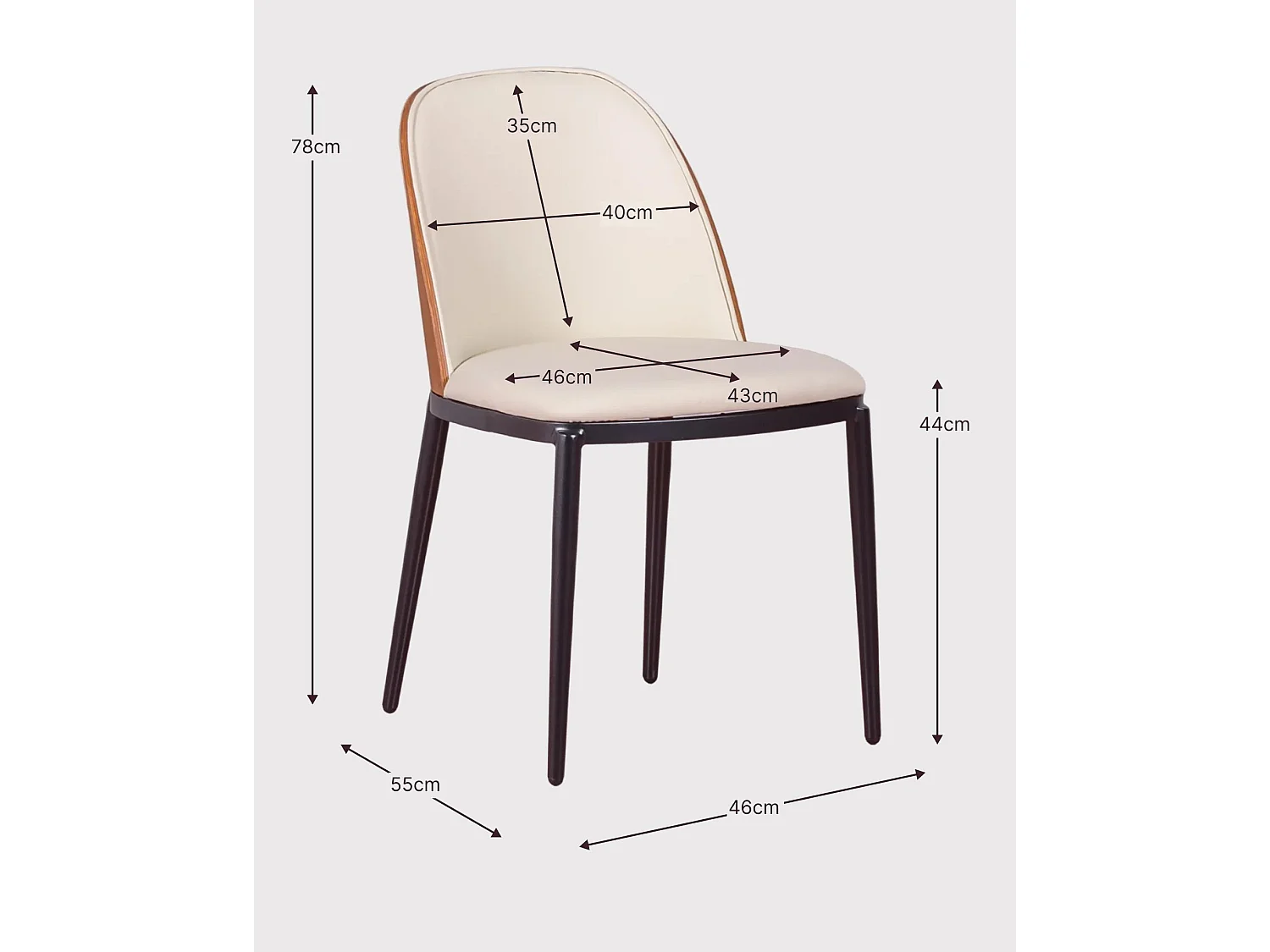 Gestoffeerde design eetkamerstoel - Cottage - Grijs
