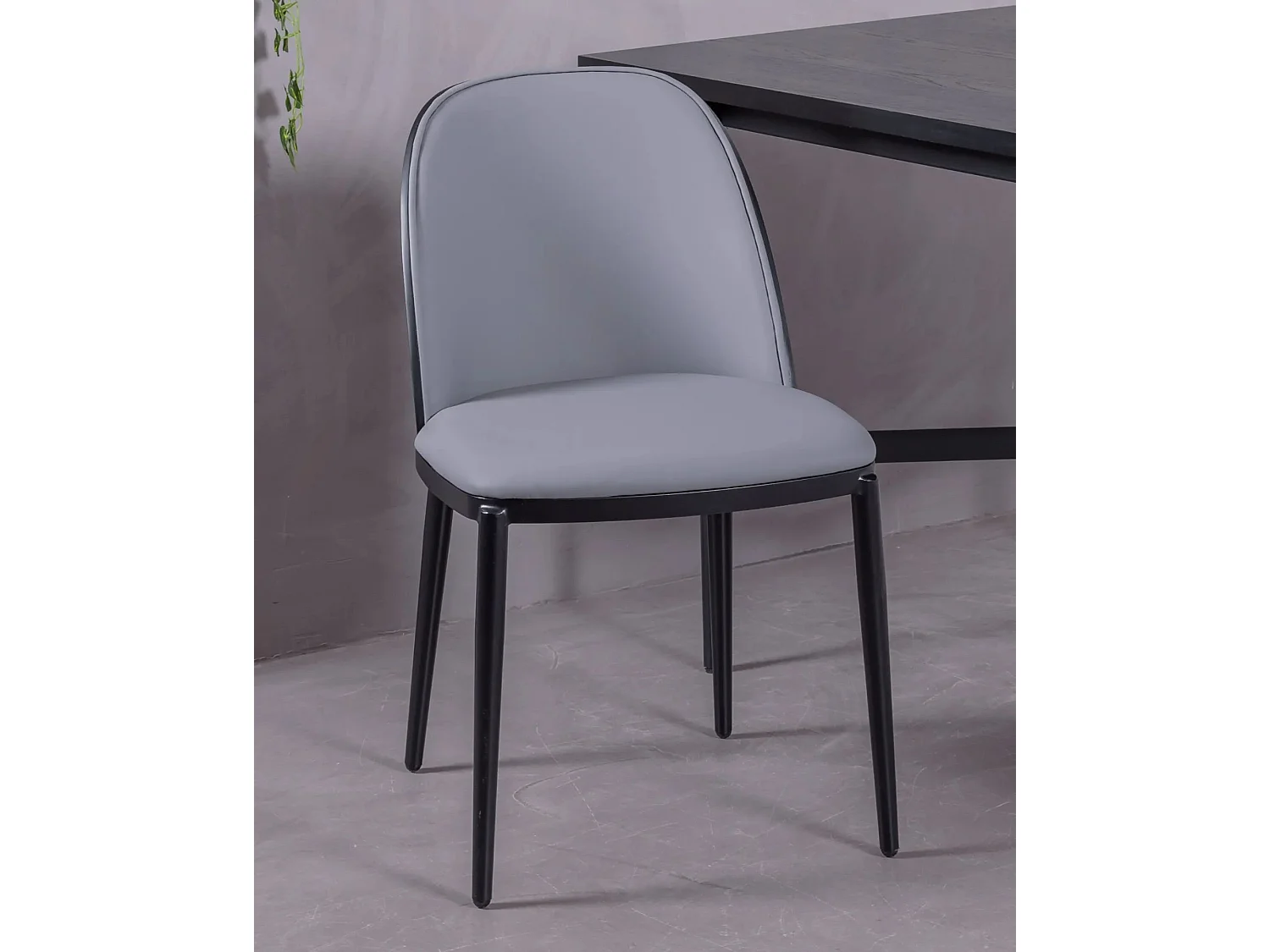 Chaise de salle à manger design tapissée - Cottage - Gris