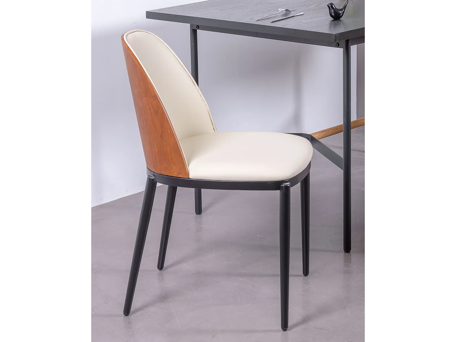 Chaise de salle à manger design tapissée - Cottage - Blanc