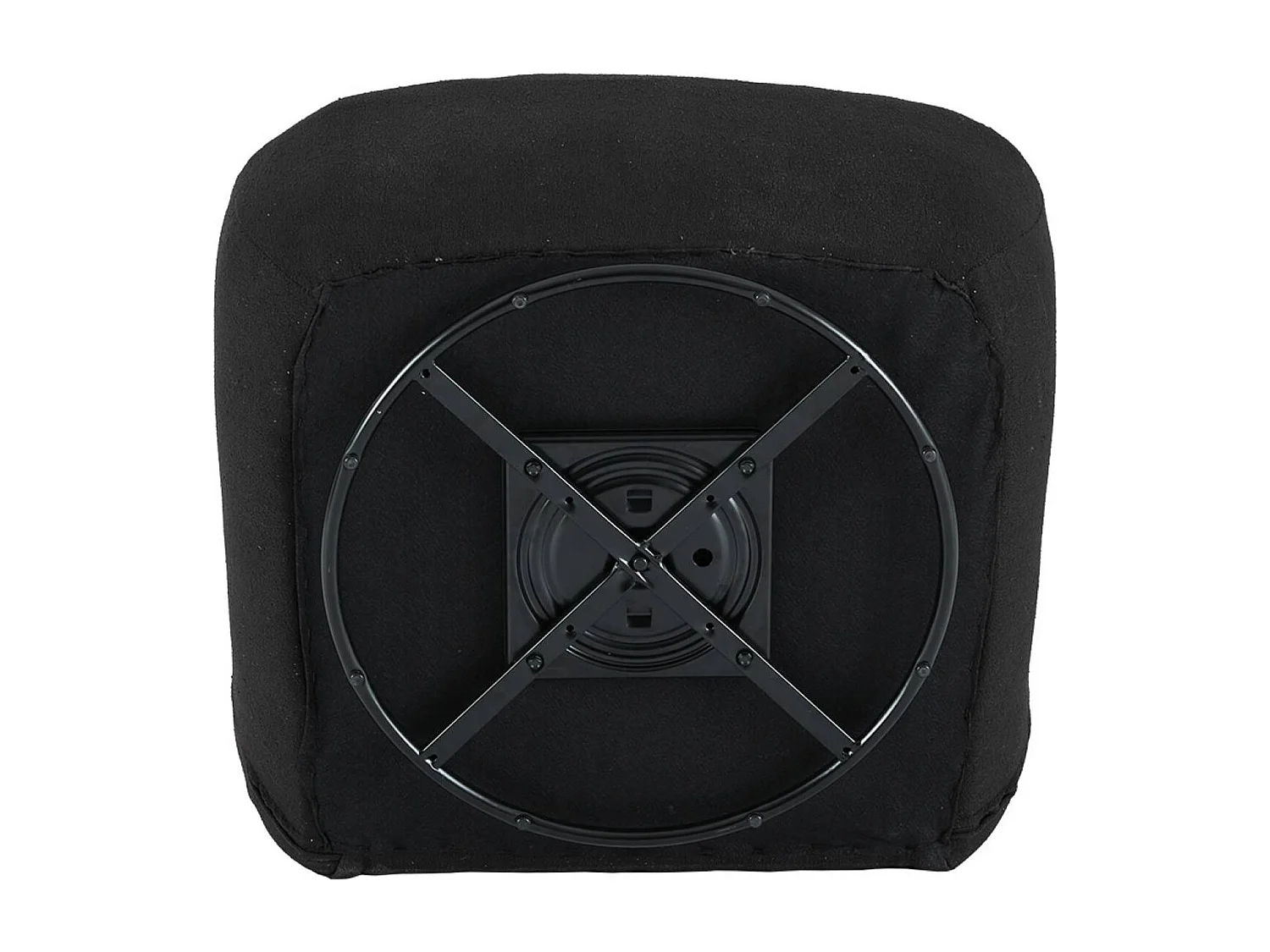 Fauteuil pivotant 360° en bouclette texturée noir. piètement en métal noir mat - SPINO