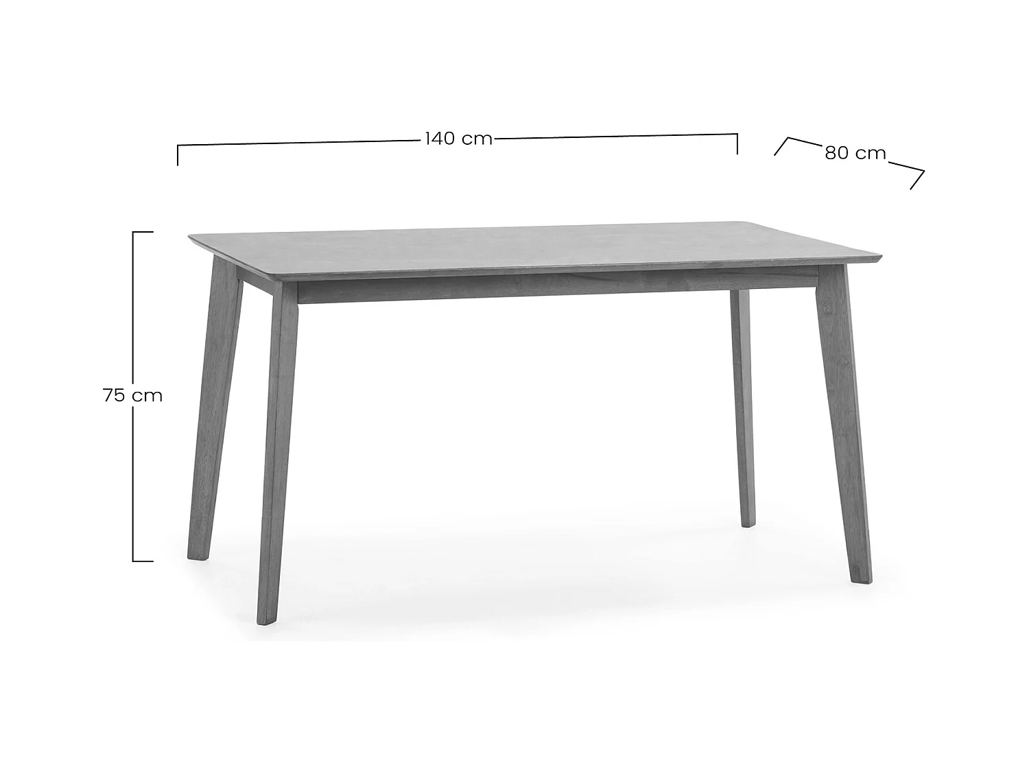 Juego de mesa 140x80 cm y 4 sillas de comedor Rustic color Nogal