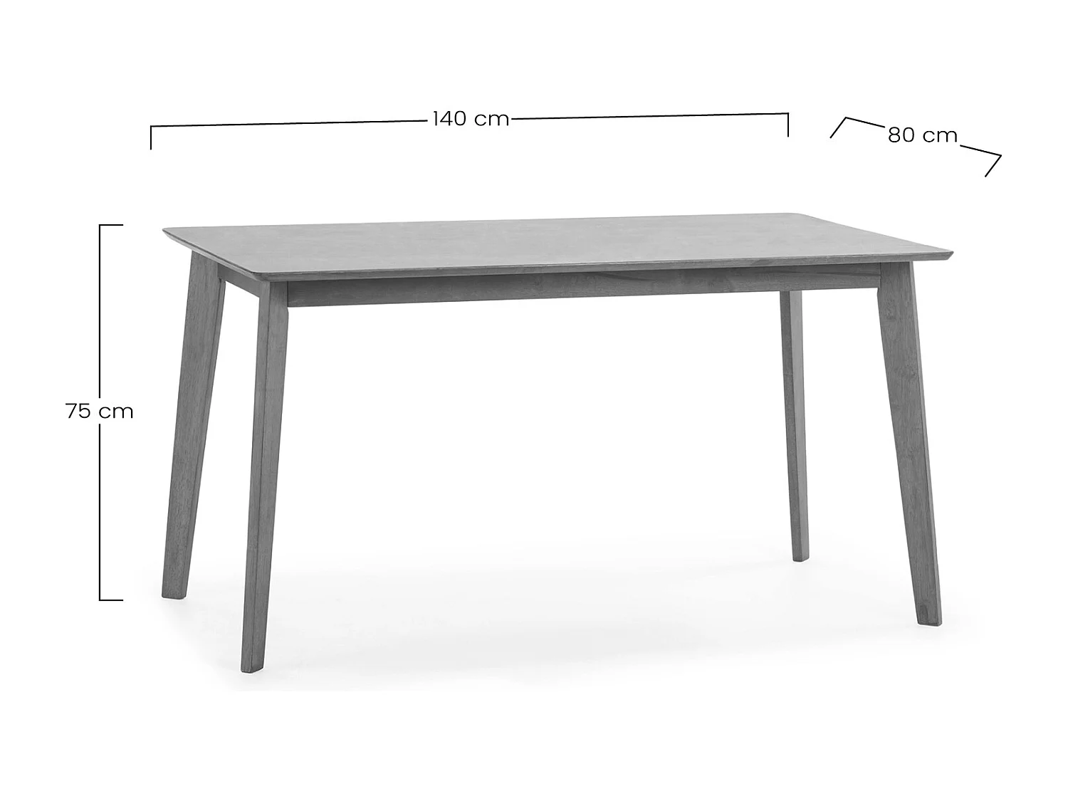 Juego de mesa 140x80 cm y 4 sillas de comedor Rustic color Nogal