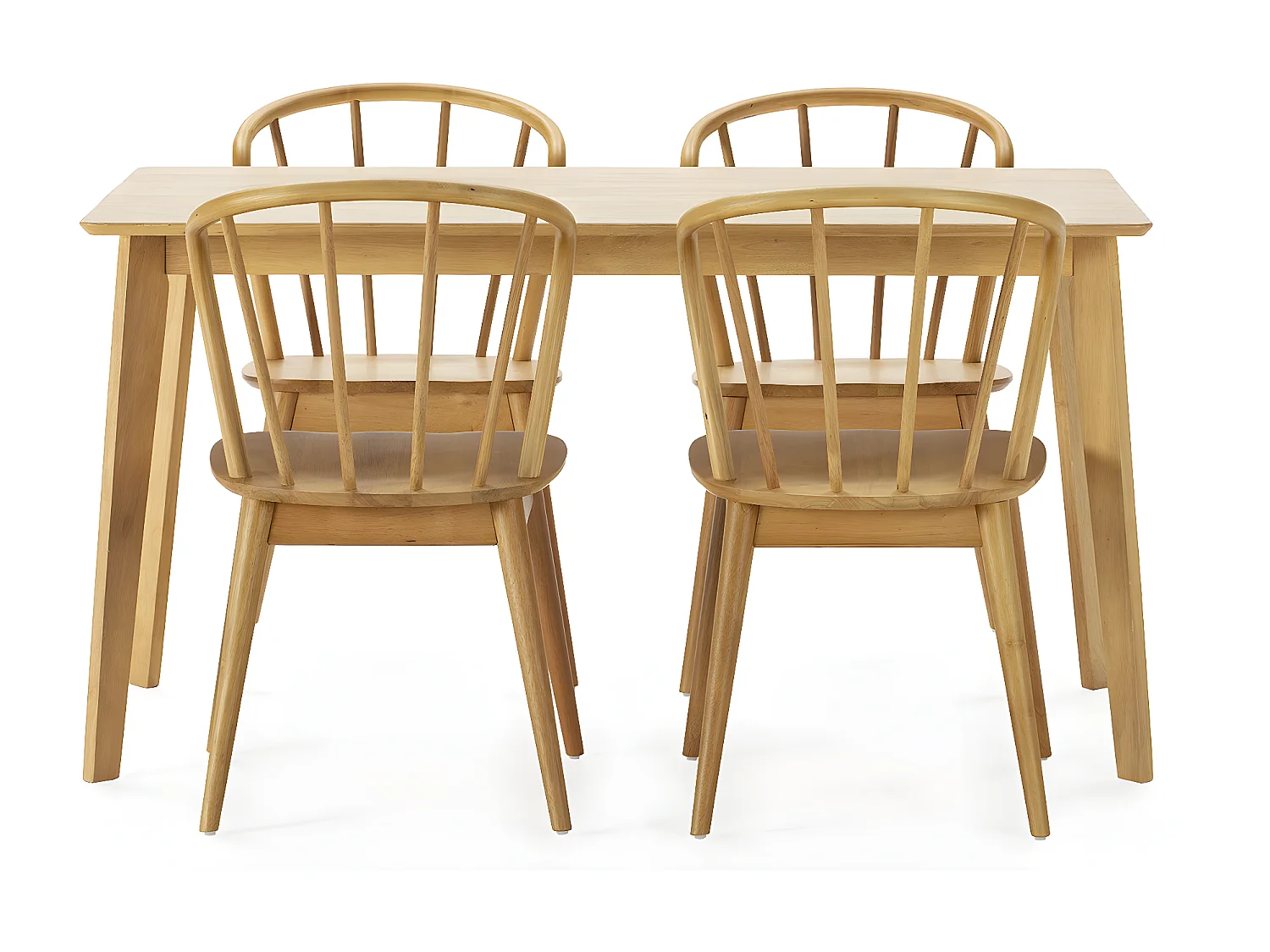 Juego de mesa 140x80 cm y 4 sillas de comedor Brisa color Roble