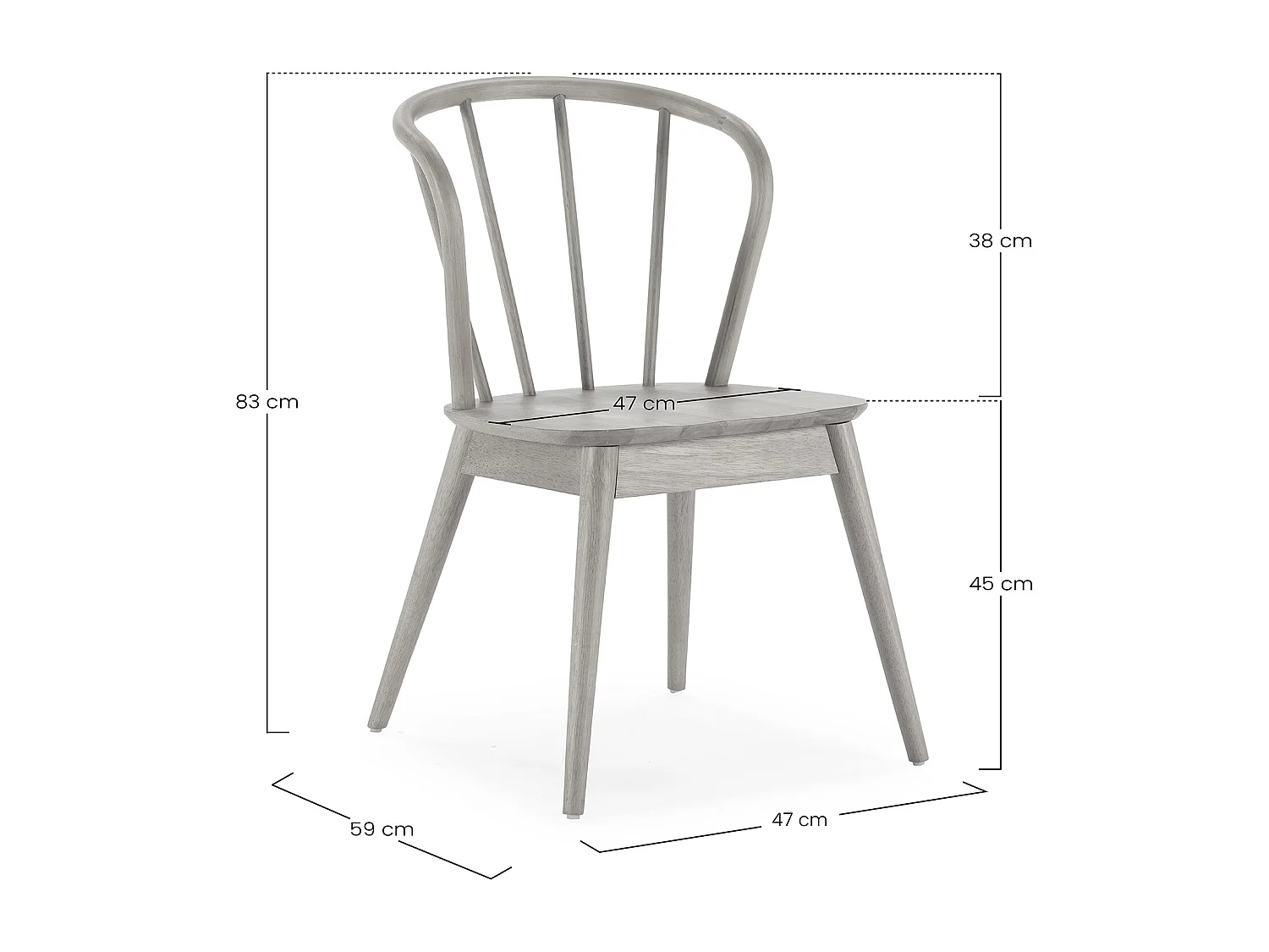 Juego de mesa 140x80 cm y 4 sillas de comedor Brisa color Roble