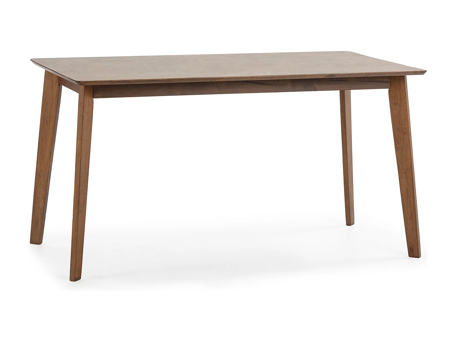 Juego de mesa 140x80 cm y 4 sillas de comedor Nala color Nogal