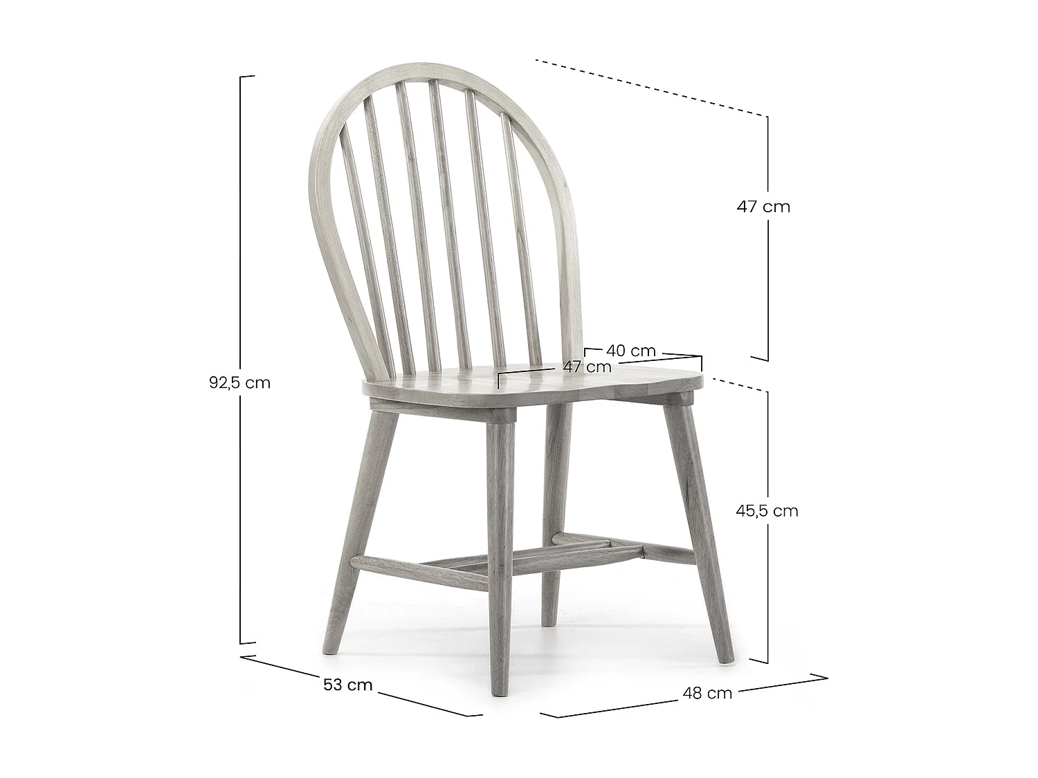 Juego de mesa 140x80 cm y 4 sillas de comedor Clarck color Roble