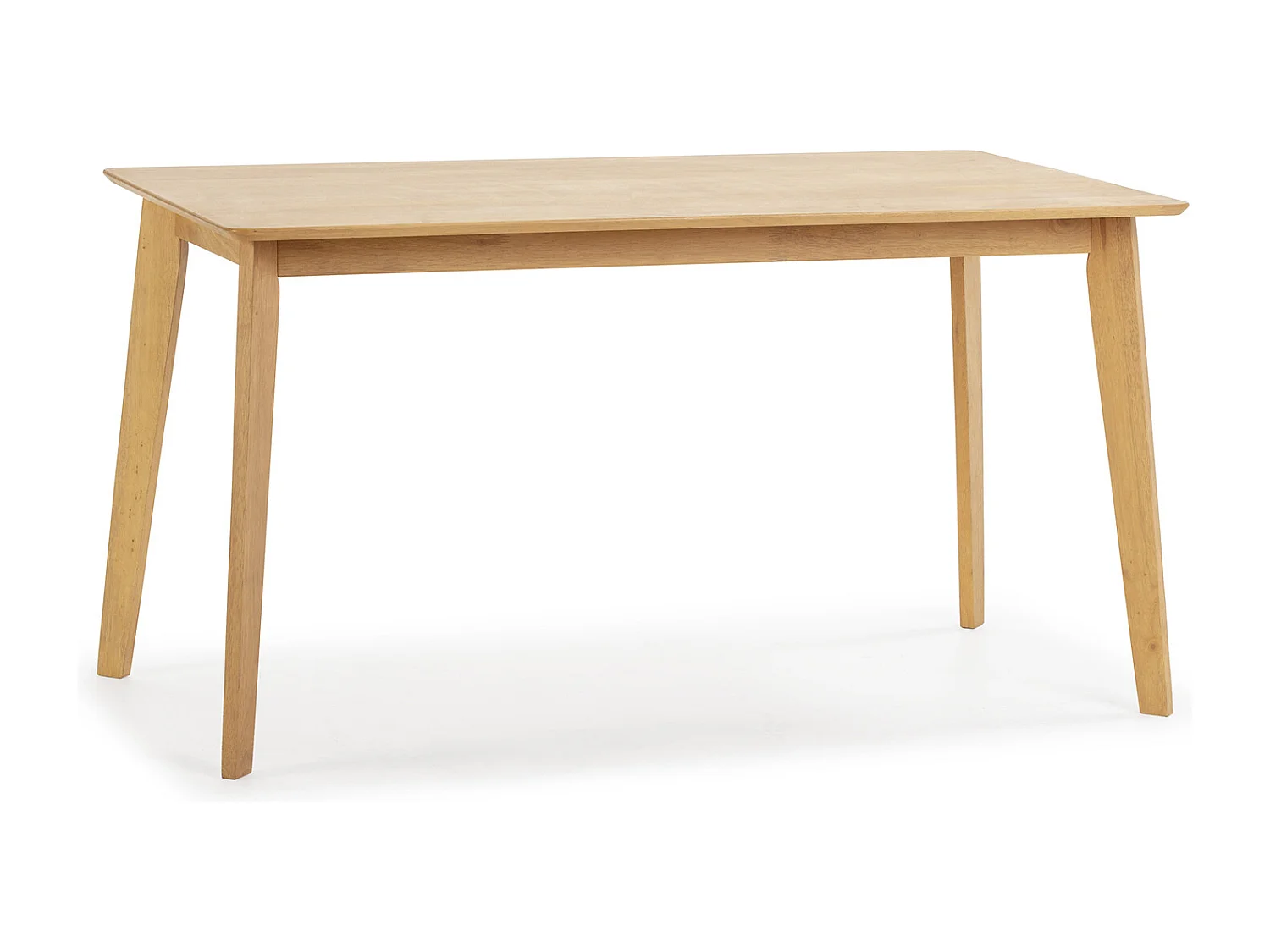 Juego de mesa 140x80 cm y 4 sillas de comedor Corzo color Roble