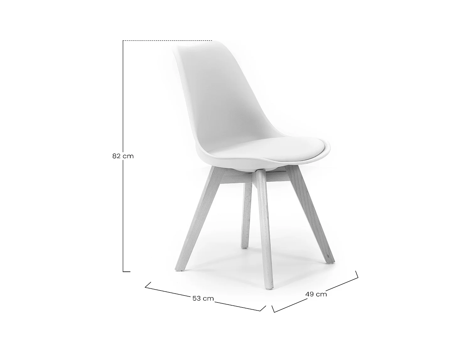 Juego de mesa 120x80 cm y 4 sillas de comedor Klara color Blanco