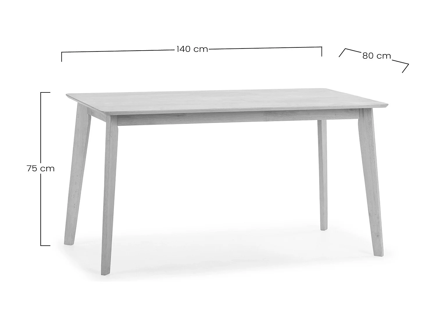 Juego de mesa 140x80 cm y 4 sillas de comedor Rustic color Roble