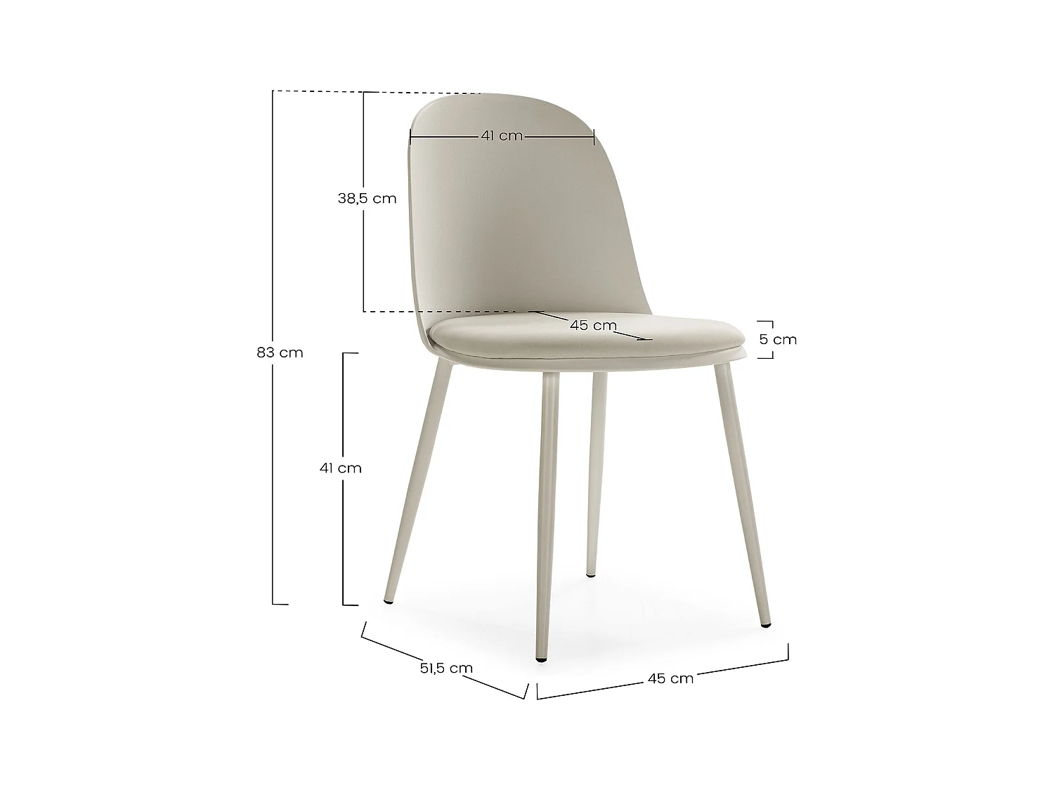 Juego de mesa 120x80 cm y 4 sillas de comedor Kana color Mostaza