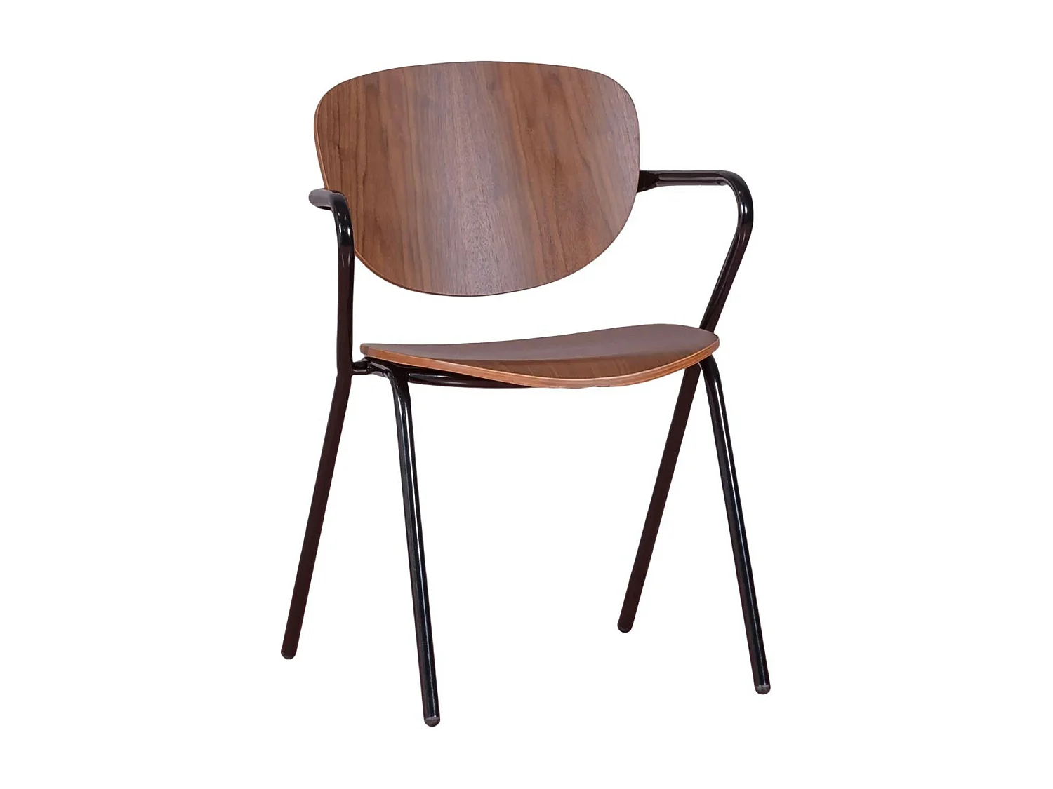 Chaise de salle à manger de style industriel en bois de noyer - Alpha - Noyer