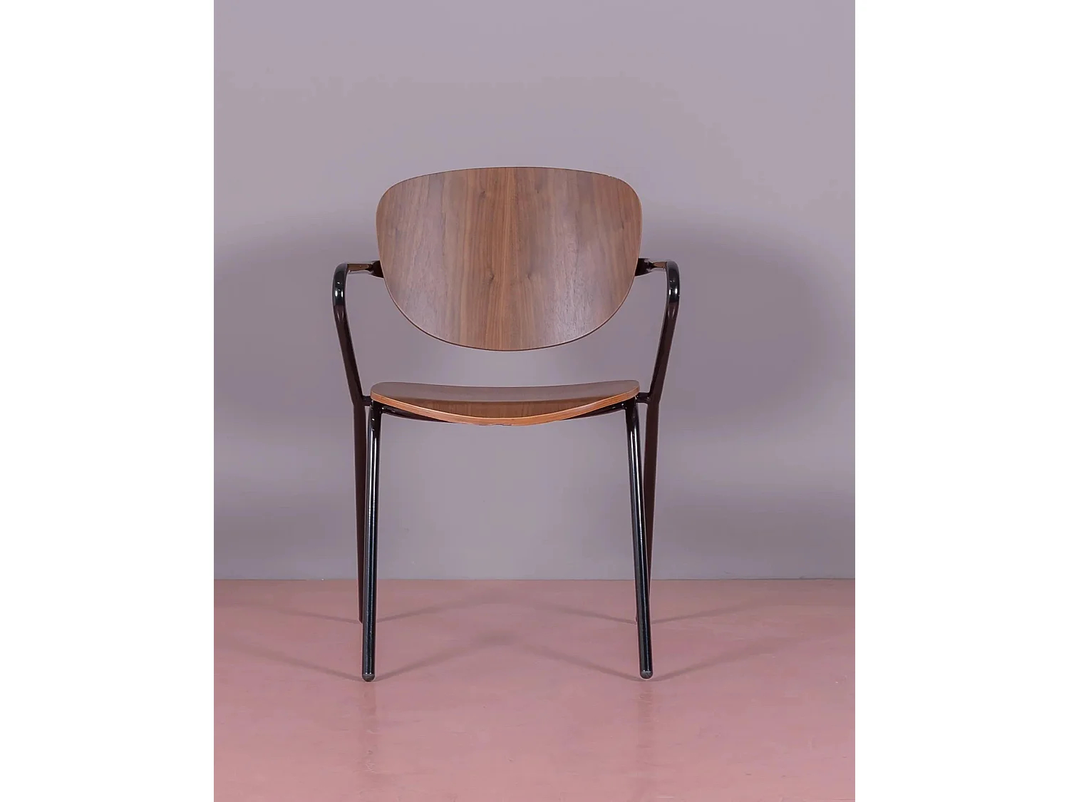 Chaise de salle à manger de style industriel en bois de noyer - Alpha - Noyer